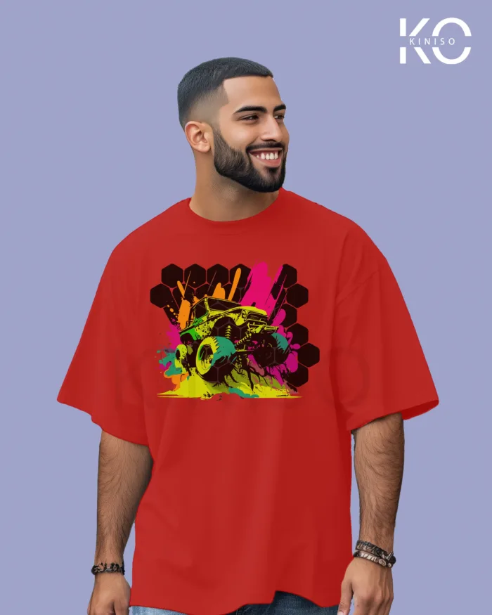 Car themed printed t-shirts with monster car design for men - Image 3
